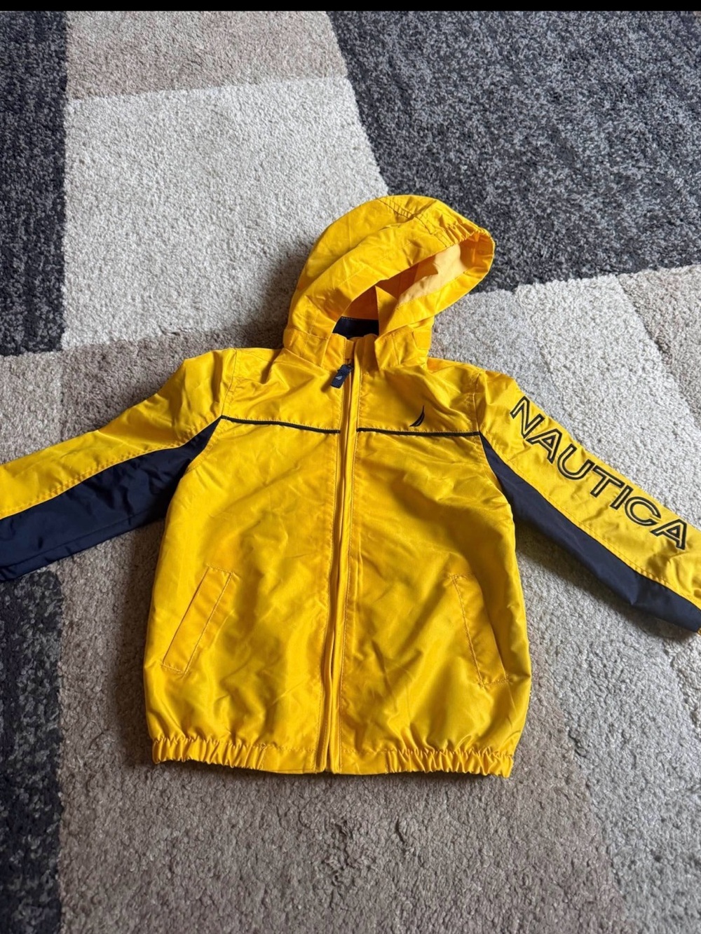 Nautica Kids Yellow Hooded Windbreaker Jacket- 3T